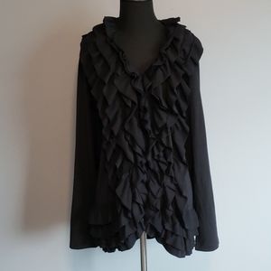 NWOT* Cato Black ruffle cardigan sz 14/16W